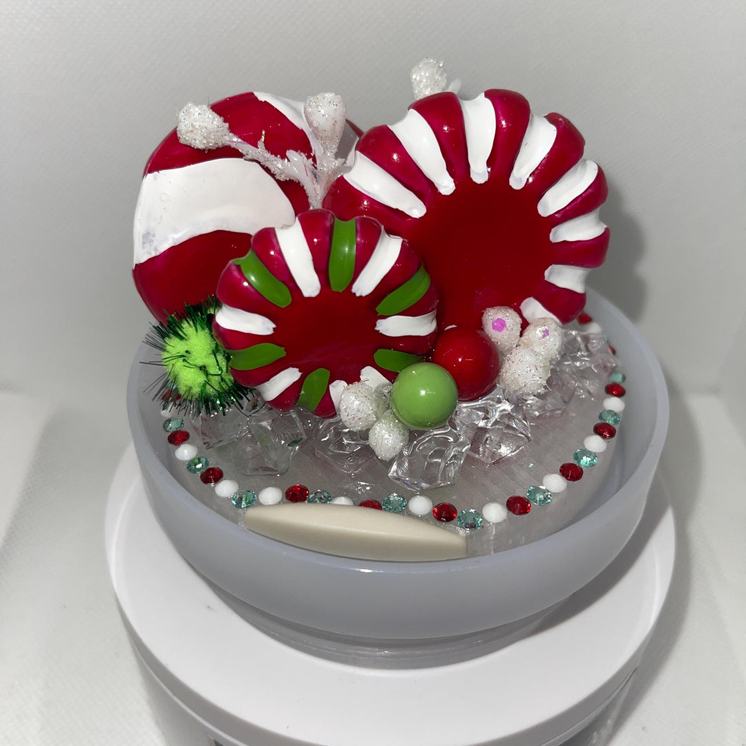 Whimsical Christmas Candy Topper, Merry Christmas Tumbler Topper 3D Decorative Lid, fits your Stanley tumbler lid, unique Christmas gift