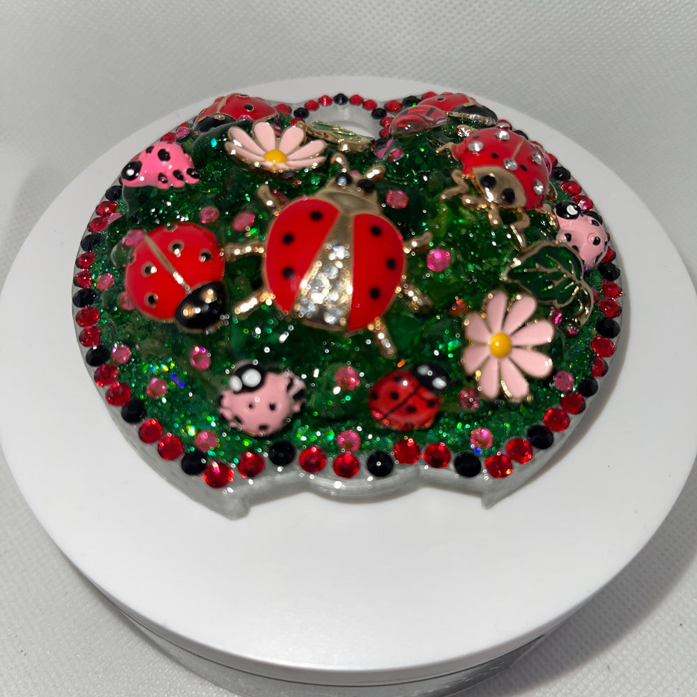 Custom Lady Bug Tumbler Topper