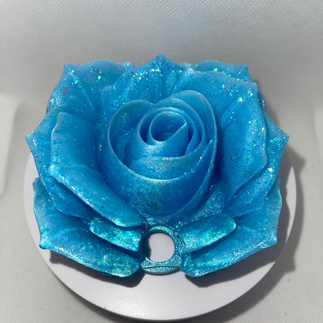 NEW!! 3D Rose Tumbler Topper that fit the Powder Blue Stanley lids, Rose tumbler topper, 3D Decorative Lid, BEST SELLER