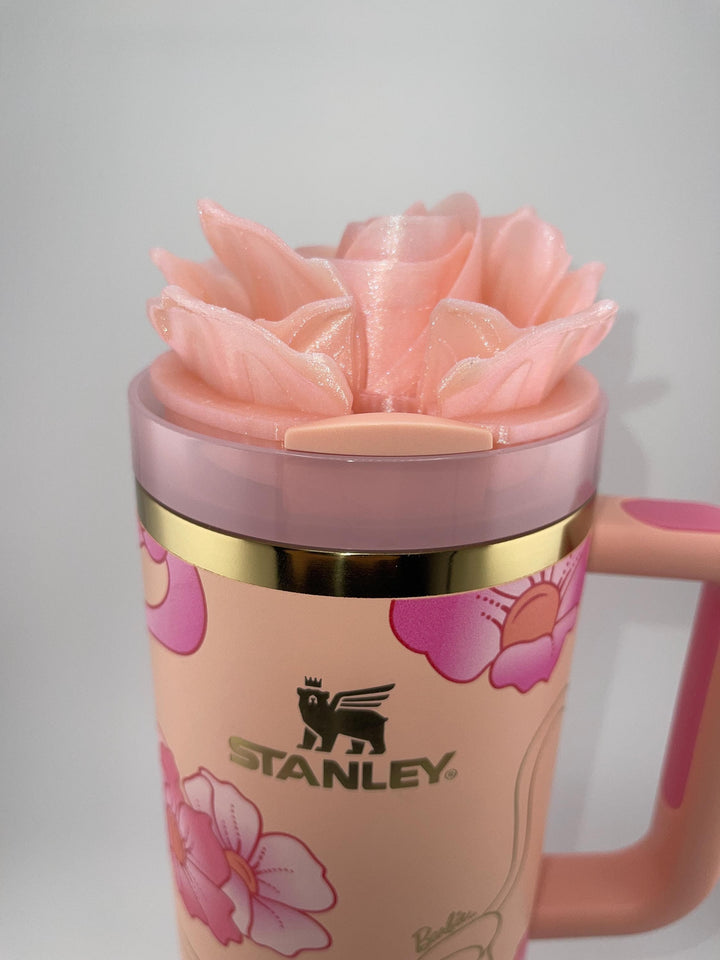 3D Rose Tumbler Topper that fit the new Peaches n Cream Tumbler lids, Rose tumbler topper, 3D Decorative Lid, BEST SELLER