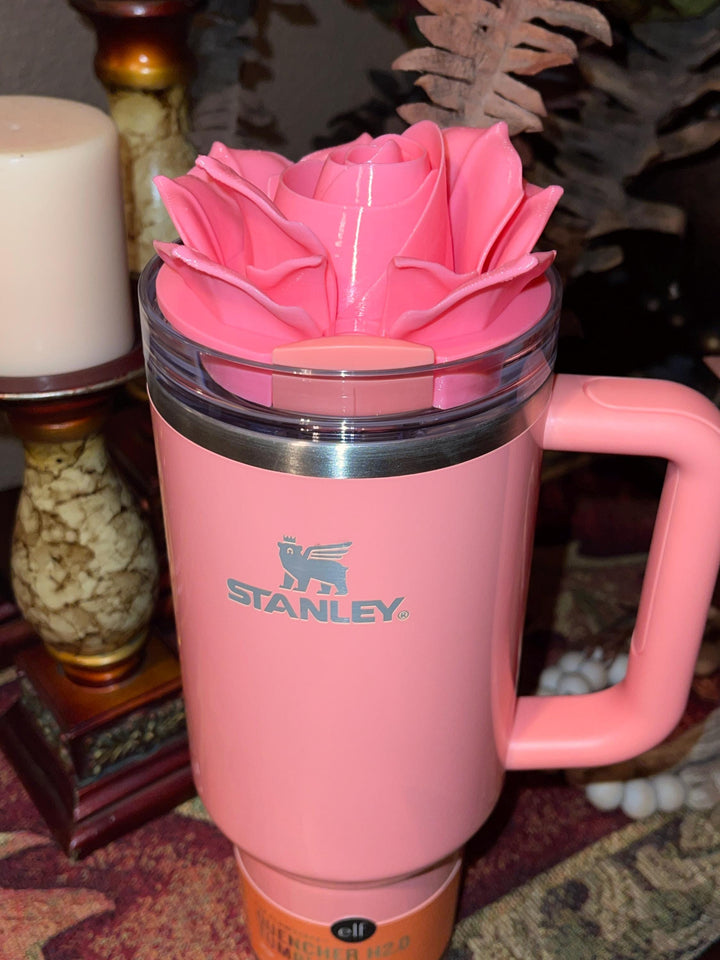 3D Rose Tumbler Topper that fit the new Coral Fixation Tumbler lids, Rose tumbler topper, 3D Decorative Lid, BEST SELLER