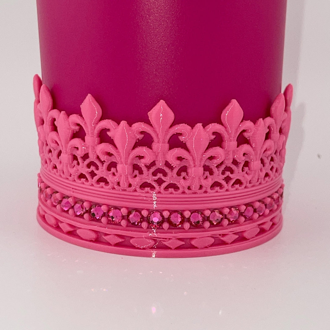 Good Witch Rhinestone Crown or Rose topper, or Fancy Rhinestone Crown Boot sized to fit your Stanley tumbler, unique gift, BEST SELLER