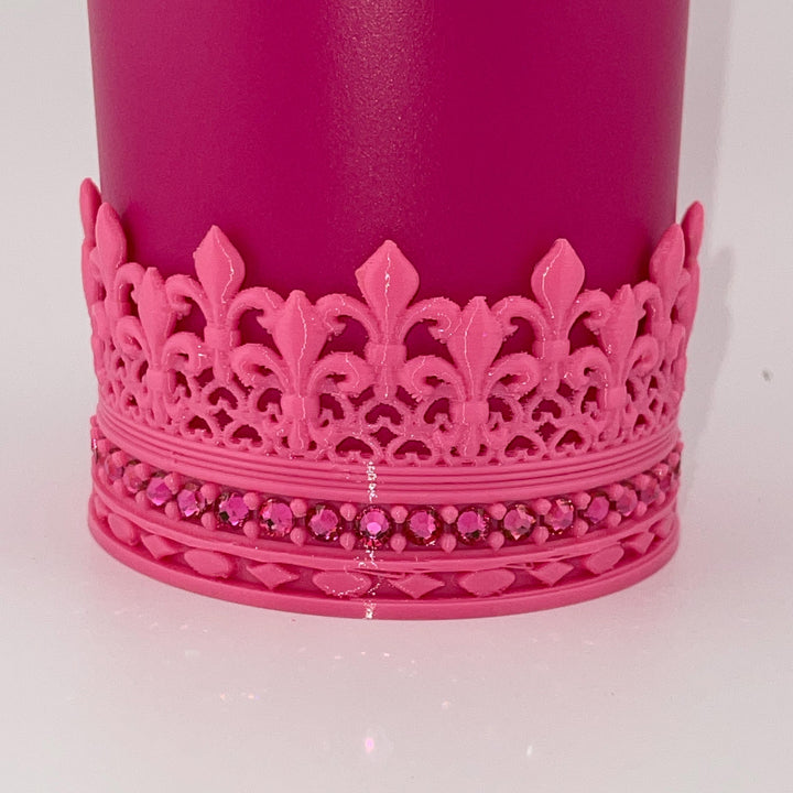 Good Witch Rhinestone Crown or Rose topper, or Fancy Rhinestone Crown Boot sized to fit your Stanley tumbler, unique gift, BEST SELLER