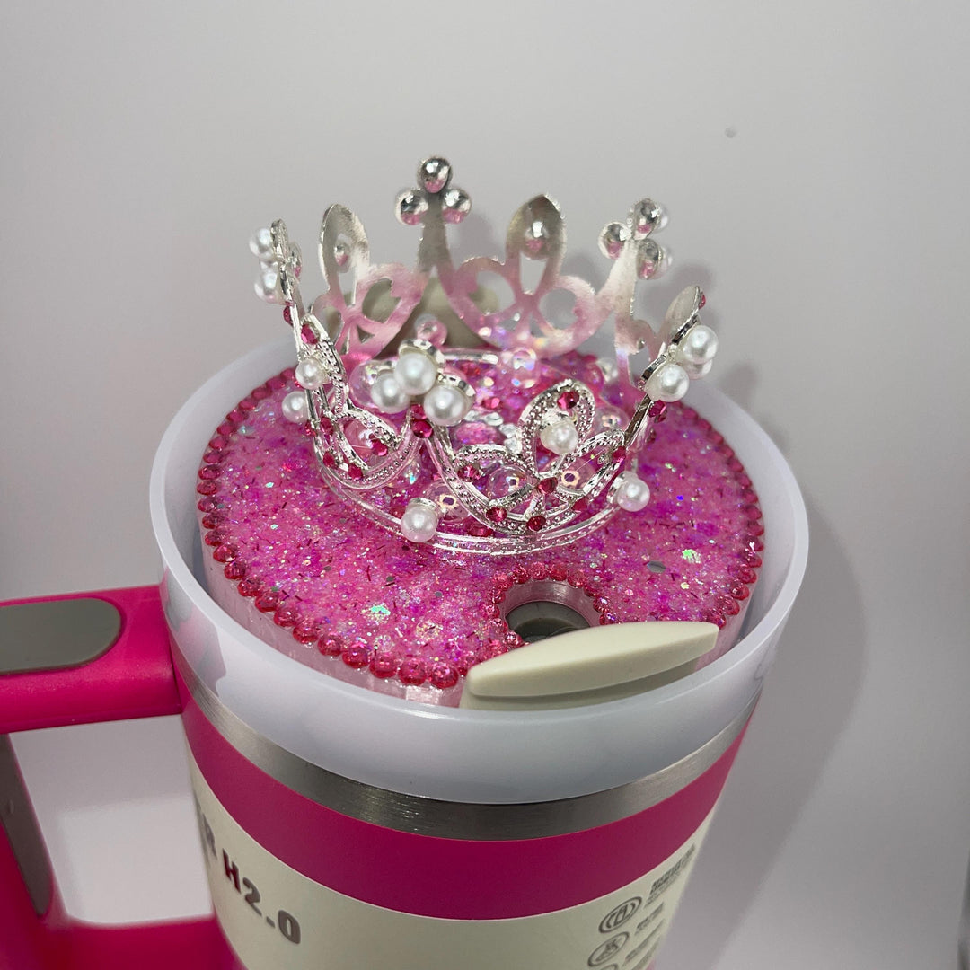 Good Witch Rhinestone Crown or Rose tumbler topper, Fits your Stanley Wicked Glinda tumbler, unique gift, HOT SELLER