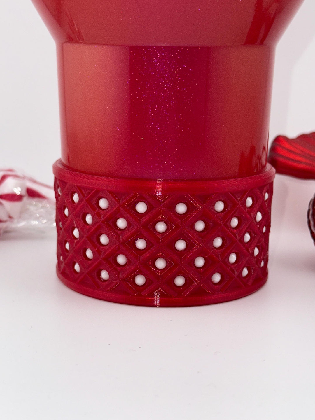 Christmas Candy Stripped Roses and Rhinestone Tumbler Boots, Red, White, Silver, Peppermit Christmas tumbler accessories, BEST SELLER