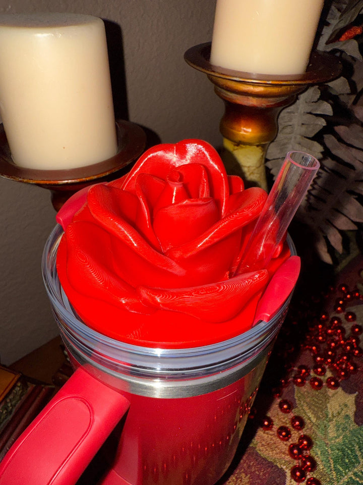 Christmas Rose Tumbler Toppers, Red, White, Peppermint, Candy Stripe Christmas tumbler accessories, BEST SELLER