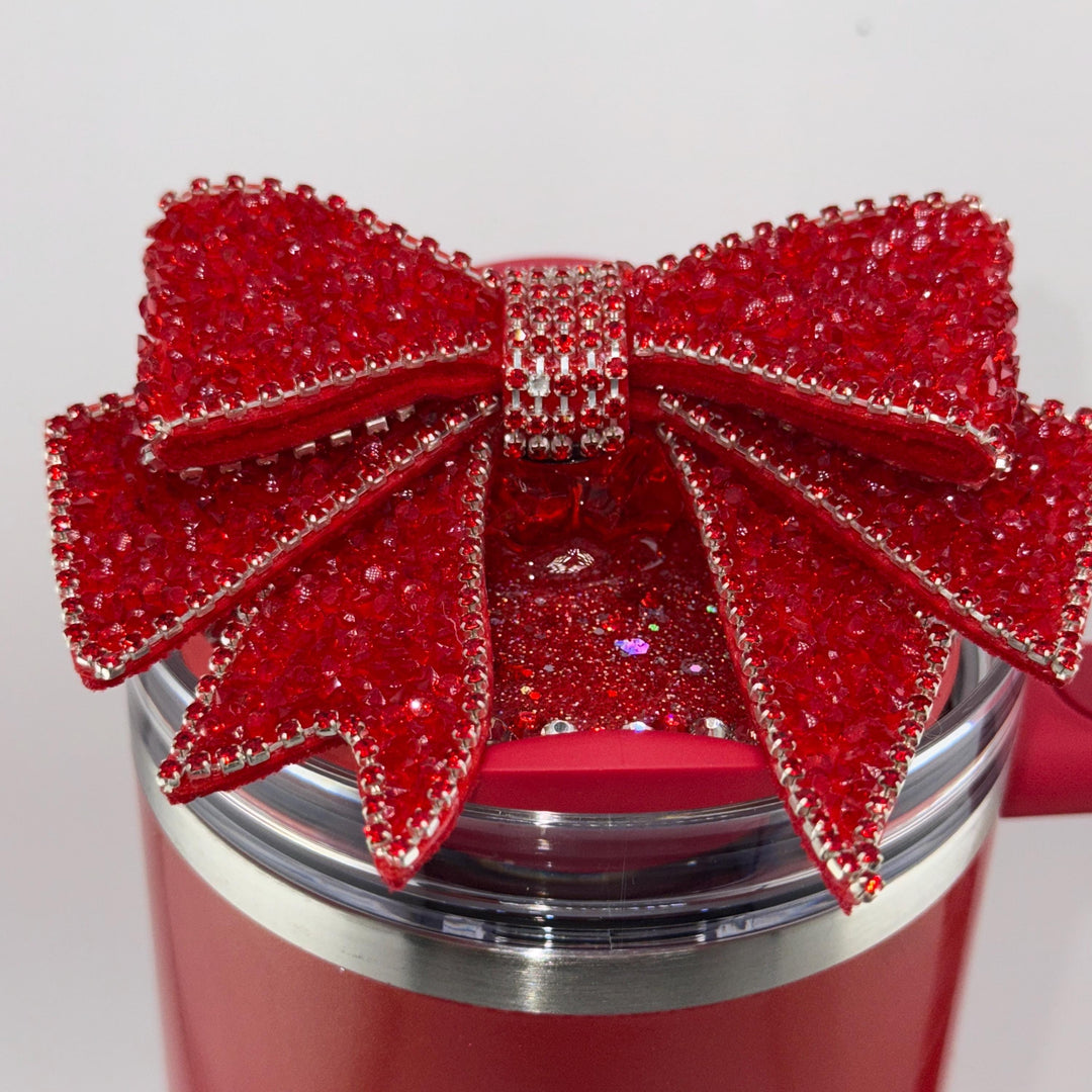 Christmas Bow and Bow Tumbler Boots, Red, Christmas tumbler accessories, BEST SELLER