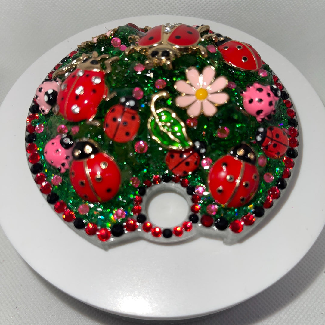 Custom Lady Bug Tumbler Topper