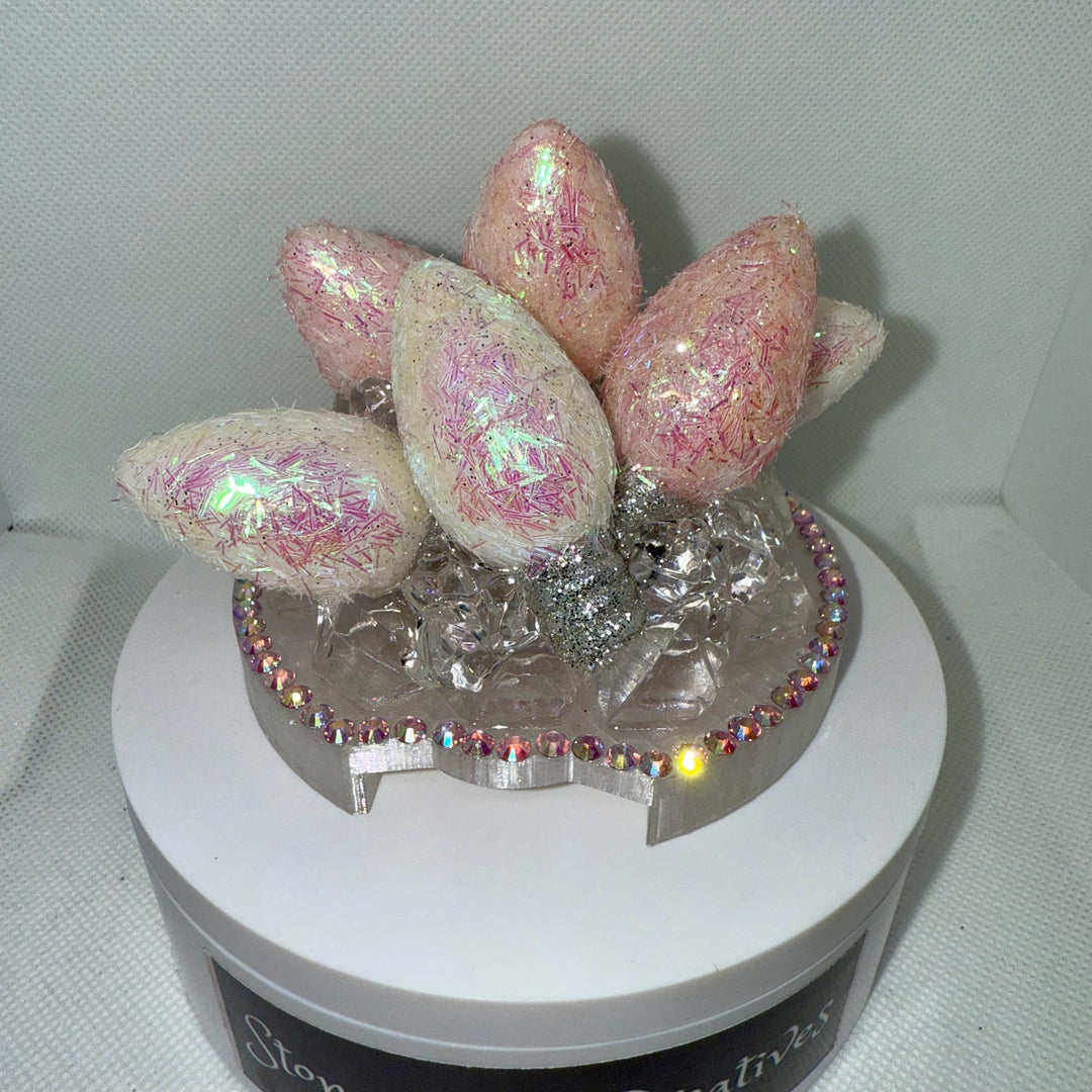 Bling Rhinestone Christmas Lights Tumbler Lid Topper, can be made for 20-40 oz lid, 3D Decorative Lid dress-up - Ice Topper Lid, unique gift