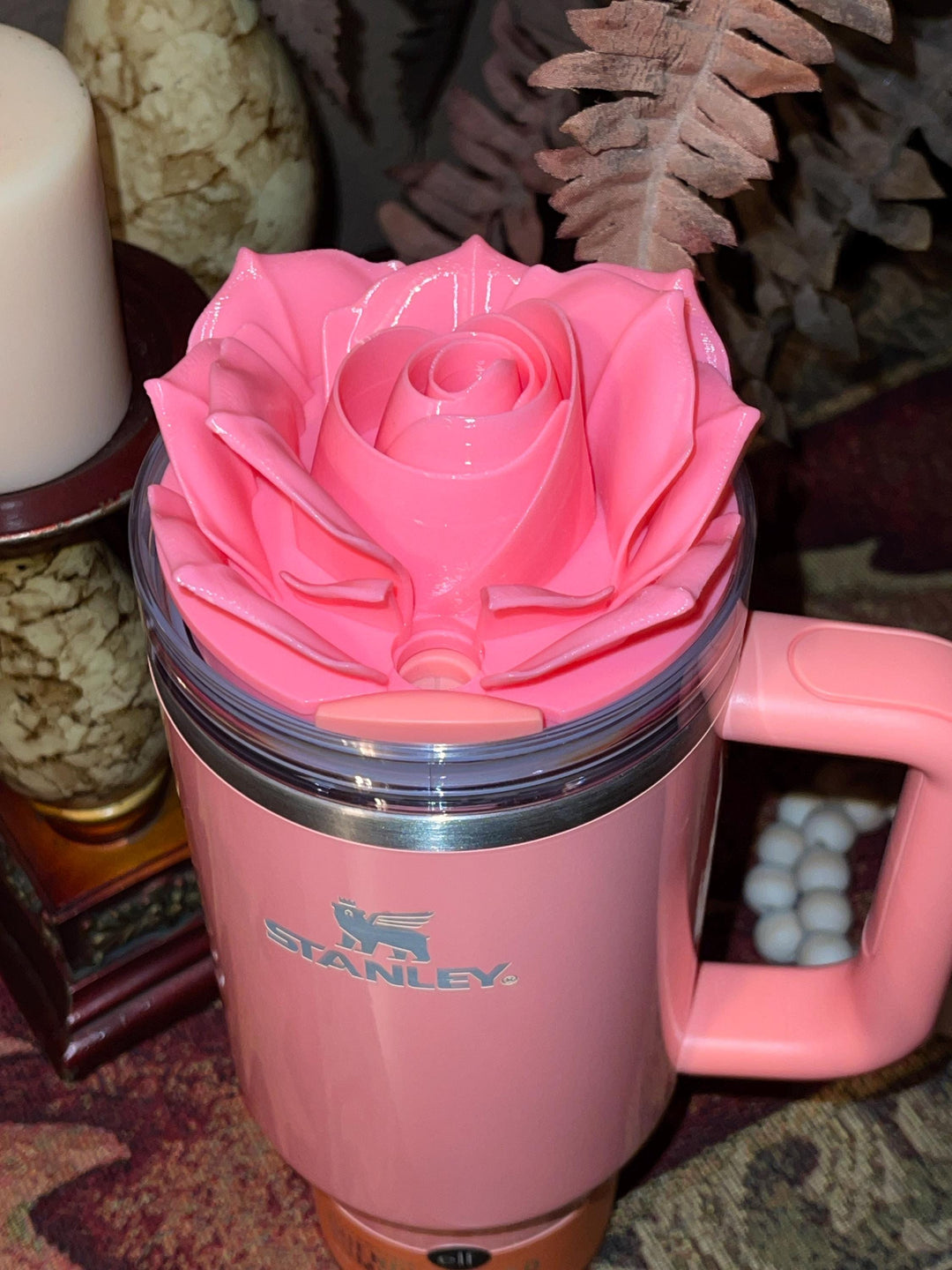 3D Rose Tumbler Topper that fit the new Coral Fixation Tumbler lids, Rose tumbler topper, 3D Decorative Lid, BEST SELLER