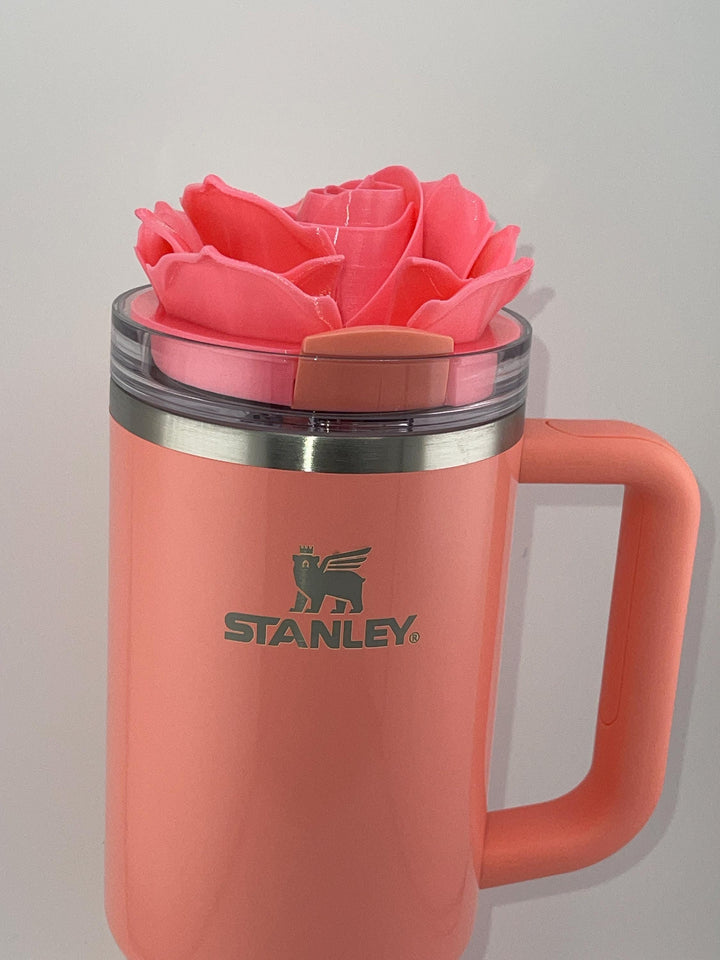 3D Rose Tumbler Topper that fit the new Coral Fixation Tumbler lids, Rose tumbler topper, 3D Decorative Lid, BEST SELLER