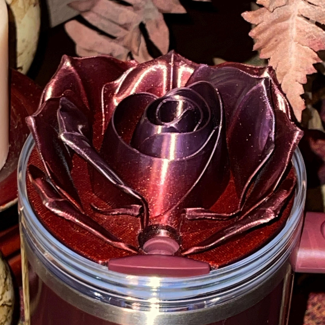 3D Rose Tumbler Topper that fit the new Jam Session Stanley Tumbler lids, Rose tumbler topper, 3D Decorative Lid, BEST SELLER