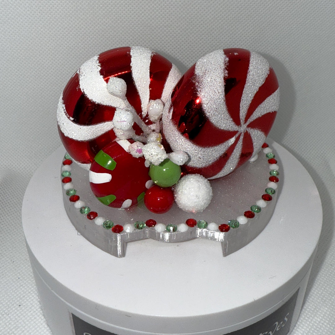 Whimsical Christmas Candy Topper, Merry Christmas Tumbler Topper 3D Decorative Lid, fits your Stanley tumbler lid, unique Christmas gift