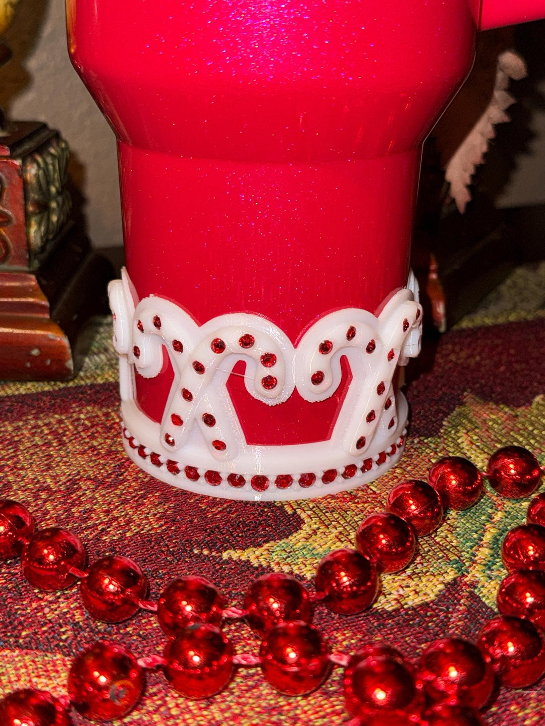 Candy Cane Peppermint Christmas Candy Tumbler Topper, 3D Decorative Lid, fits your Stanley tumbler lid, unique Christmas gift