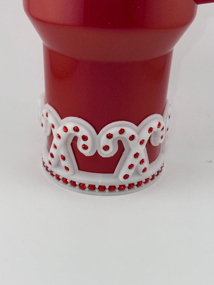 Candy Cane Peppermint Christmas Candy Tumbler Topper, 3D Decorative Lid, fits your Stanley tumbler lid, unique Christmas gift