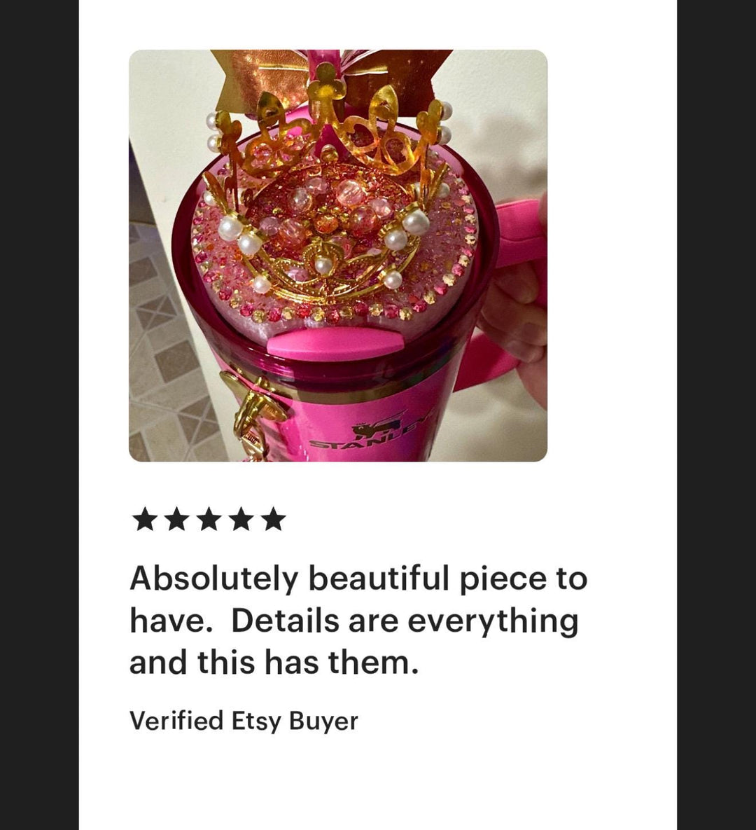 Good Witch Rhinestone Crown or Rose topper, or Fancy Rhinestone Crown Boot sized to fit your Stanley tumbler, unique gift, BEST SELLER