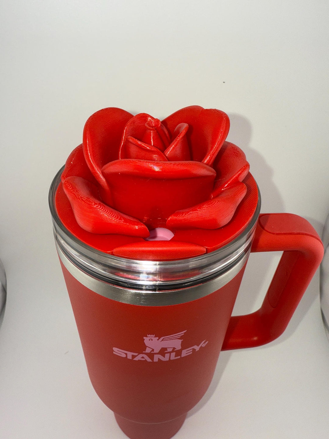 NEW!! Thick 3D Rose Tumbler Topper that fit the Stanley lids, Rose tumbler topper, 3D Decorative Lid, Red Pink Lavender White Yellow Gold