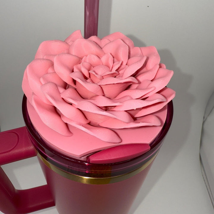 3D Peony Tumbler Topper that fit the Stanley lids, Flower tumbler topper, 3D Decorative Lid, Red Pink White Yellow Lavender