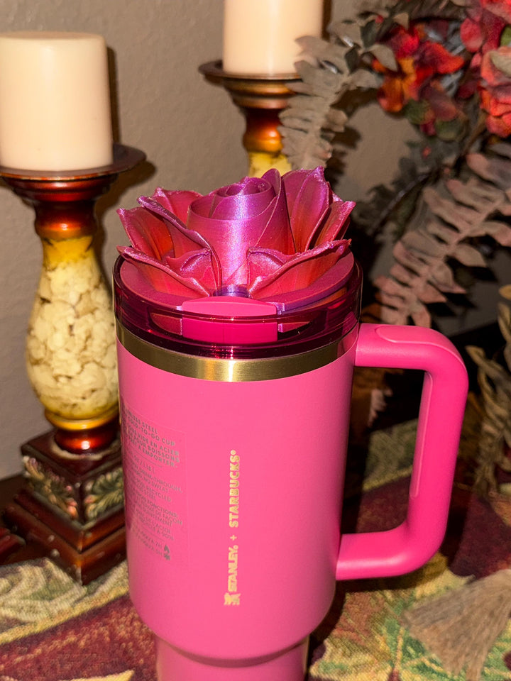 Berry Pink Glitter 40 oz Tumbler Accessories, Rose toppers, Rhinestone crown toppers, tumbler boots, BEST SELLER