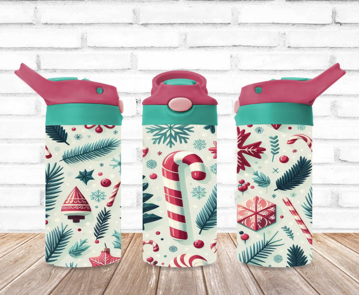 Christmas Santa Tumbler, Christmas Tree, Kids Water Bottle, Kids FlipTop Cup, Kids Sippy Cup, Back To School Cup, HOT SELLER!