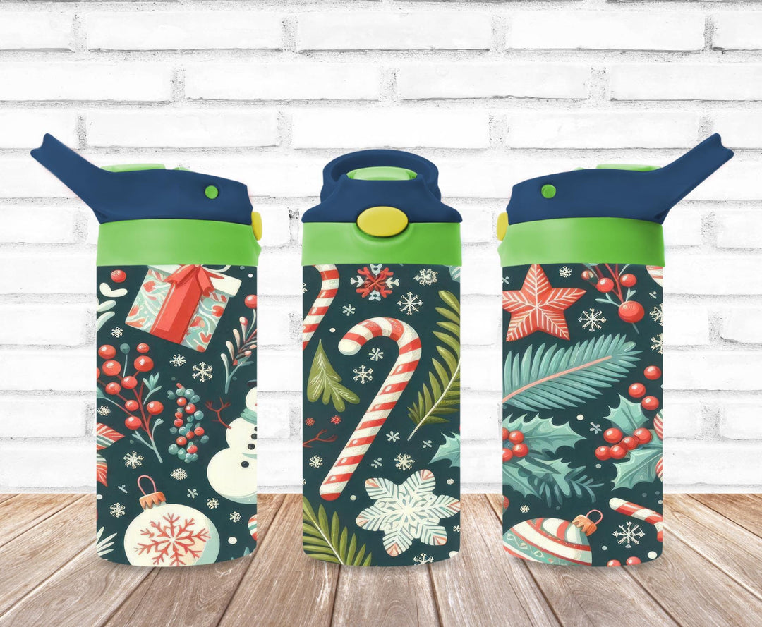 Christmas Santa Tumbler, Christmas Tree, Kids Water Bottle, Kids FlipTop Cup, Kids Sippy Cup, Back To School Cup, HOT SELLER!