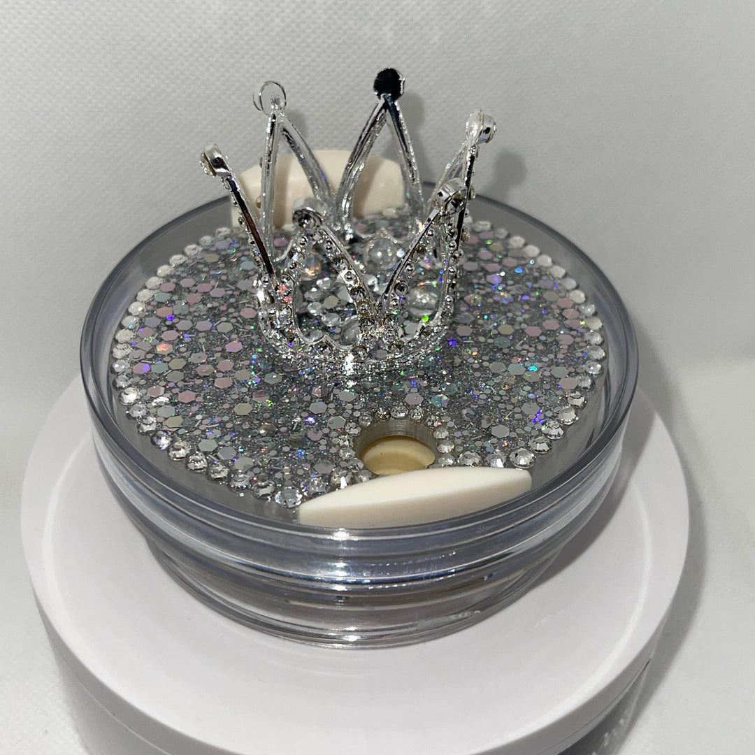New Mini Bling Rhinestone Crown Topper, Diva Topper, Queen Topper, Rhinestone Tumbler Lid 3D decorative attachment unique gift