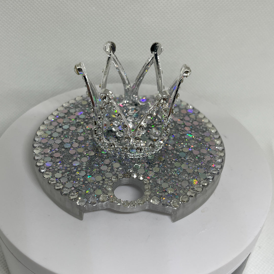 New Mini Bling Rhinestone Crown Topper, Diva Topper, Queen Topper, Rhinestone Tumbler Lid 3D decorative attachment unique gift