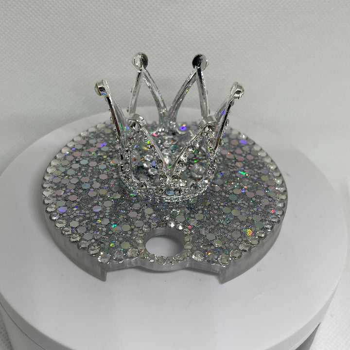 New Mini Bling Rhinestone Crown Topper, Diva Topper, Queen Topper, Rhinestone Tumbler Lid 3D decorative attachment unique gift