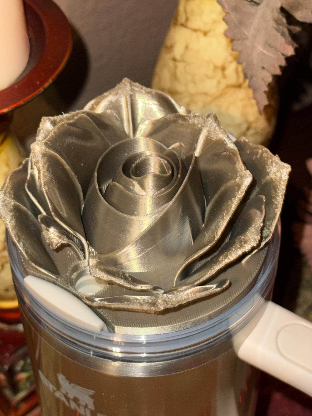 3D Bronze Rose Tumbler Topper that fit the new Honey Talks Stanley Tumbler lids, Rose tumbler topper, 3D Decorative Lid, BEST SELLER