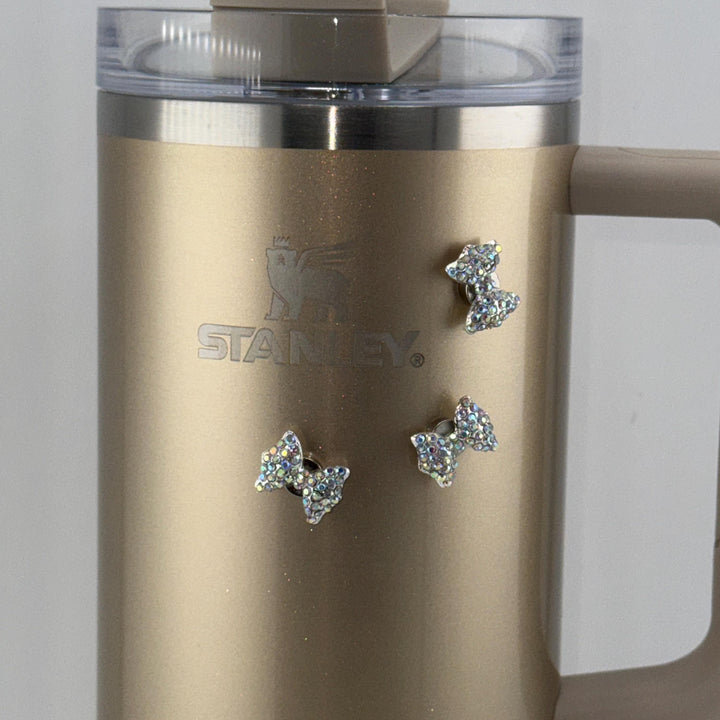 Rhinestone Bow or Rose Tumbler Charm Embelishment Magnets, Tumbler Accessories, magnetic Stanley decor, locker, refrigerator, unique gift