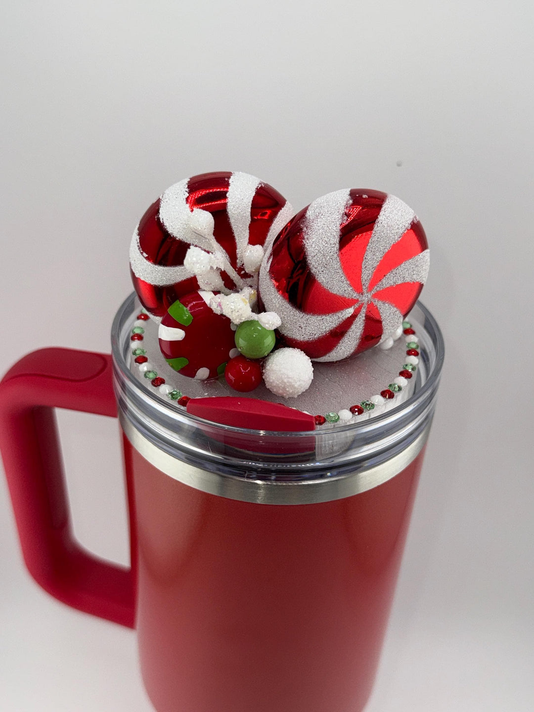 Whimsical Christmas Candy Topper, Merry Christmas Tumbler Topper 3D Decorative Lid, fits your Stanley tumbler lid, unique Christmas gift