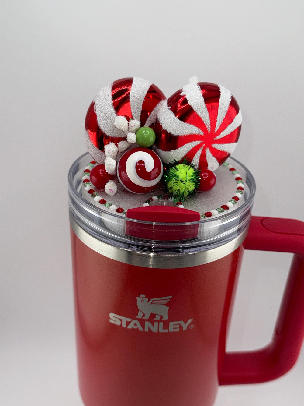 Whimsical Christmas Candy Topper, Merry Christmas Tumbler Topper 3D Decorative Lid, fits your Stanley tumbler lid, unique Christmas gift