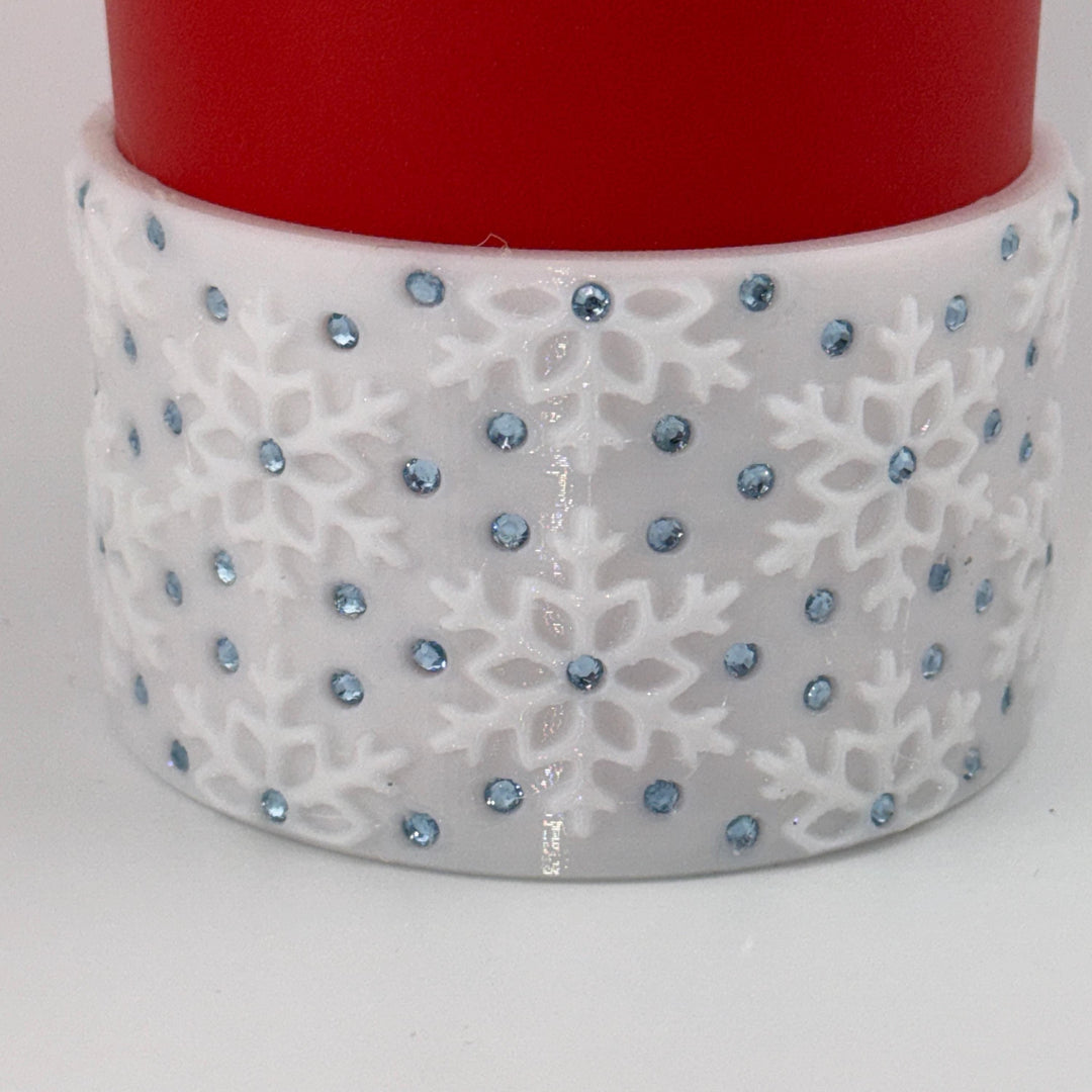 Rhinestone Snowflake Tumbler Topper or Tumbler Boot, 3D Decorative Lid, fits your Stanley tumbler, unique Christmas gift