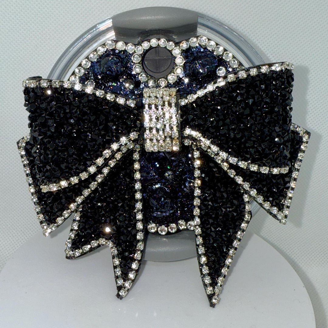 Red Rhinestone Bow Tumbler Topper, Rhinestone lid, fits Stanley lids, Rhinestones, decorative lid, unique gift, Limited Quantity