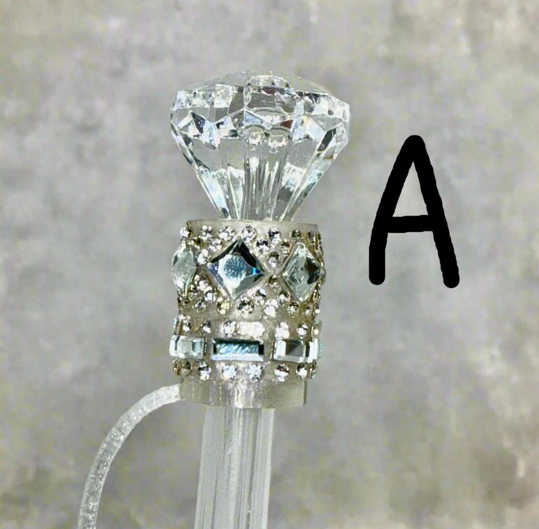 Fancy Rhinestone Diamond straw topper, straw cover emblished with rhinestones, straw cap, unique gift