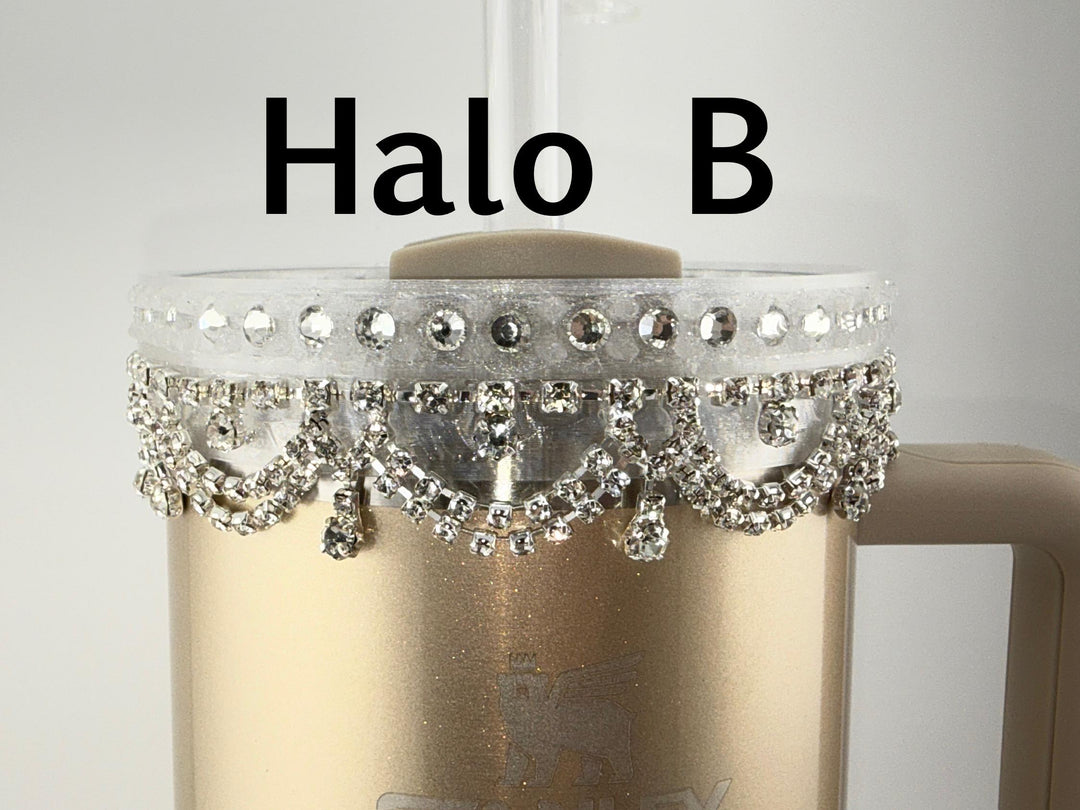 Rhinestone Royal Princess Accessory Collection to fit your Stanley tumblers with options for a Princess Crown Topper, Royal Halo Lid Band, Royal Tumbler Boot, Crystal Straw Topper