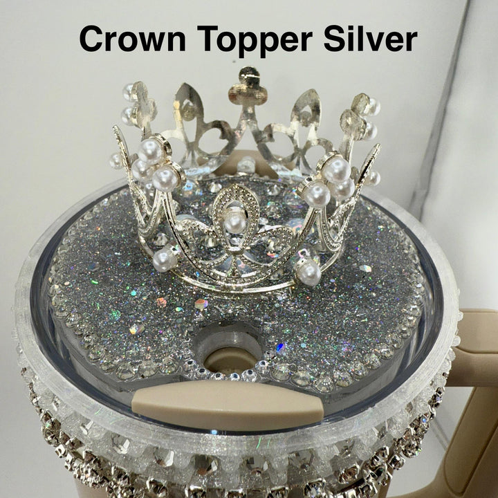 Fancy Rhinestone Royal Princess Accessory for Stanley tumblers BEST SELLER Crown Topper, Royal Queen Halo Bling Bangle Band Boot Straw