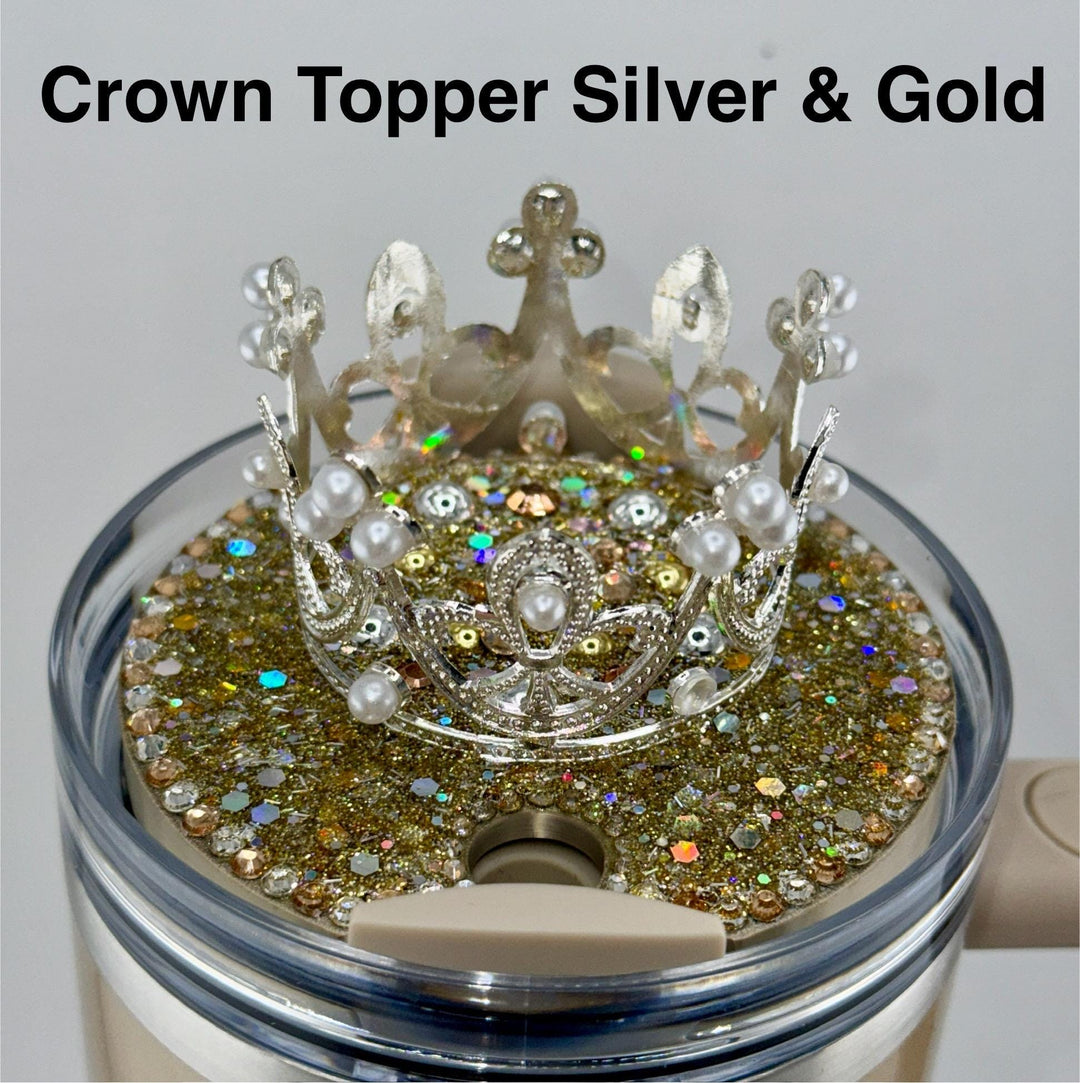 Fancy Rhinestone Royal Princess Accessory for Stanley tumblers BEST SELLER Crown Topper, Royal Queen Halo Bling Bangle Band Boot Straw