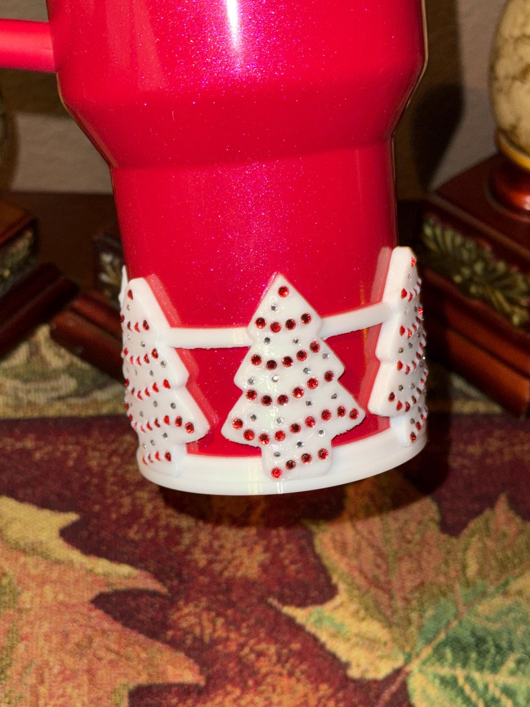 Rhinestone White Christmas Tree Tumbler Boot, Protective Sleeve, Holiday Boot, for 30 oz or 40 oz Stanley, Tumbler Accessories, HOT SELLER