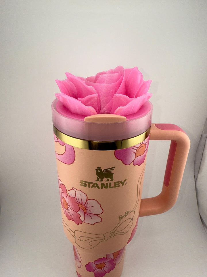 3D Rose Tumbler Topper that fit the new Peaches n Cream Tumbler lids, Rose tumbler topper, 3D Decorative Lid, BEST SELLER