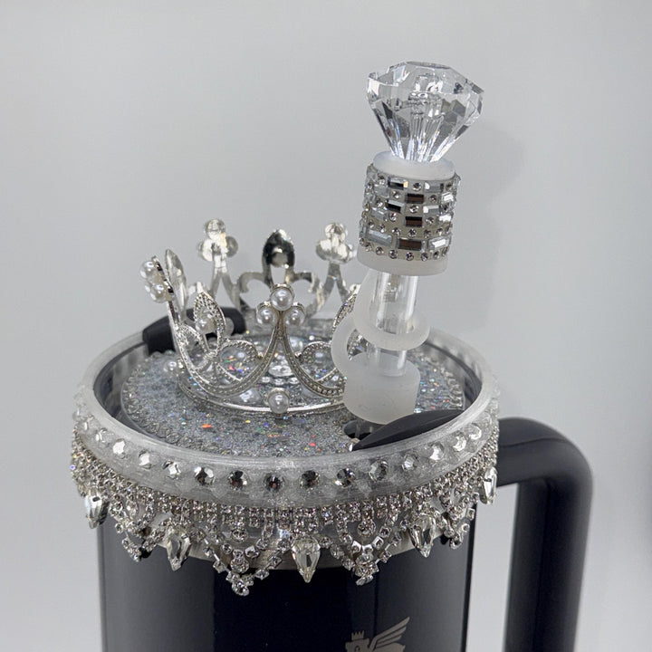 Fancy Rhinestone Diamond straw topper, straw cover emblished with rhinestones, straw cap, unique gift, custom colors