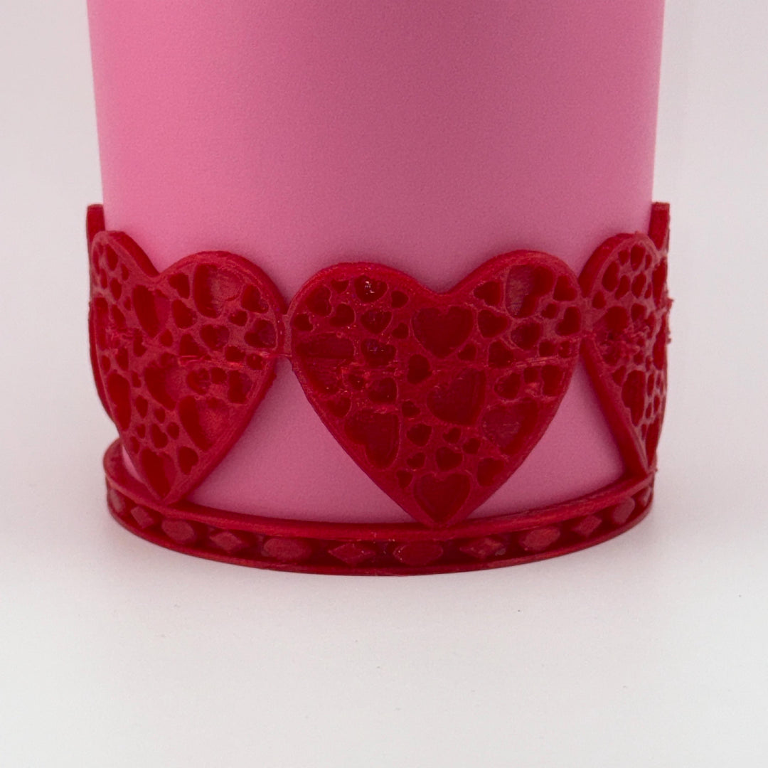 Valentine Heart Tumbler Boot, Red White Pink, Protective Sleeve, HOT SELLER