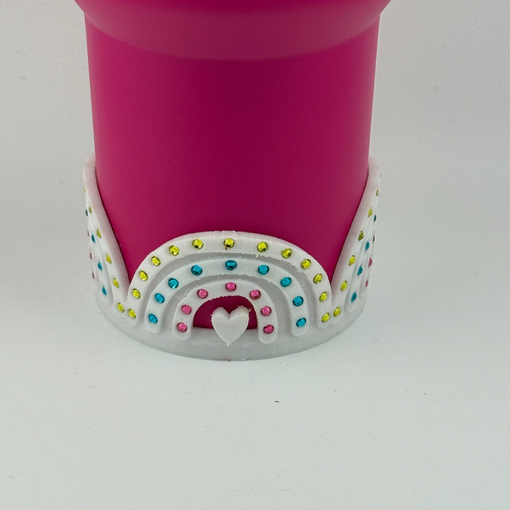 Detailed Rhinestone Fancy Rainbow Tumbler Boot, Tumbler Boot Sleeve, Pastel Easter Spring, Fit's Stanley Tumblers, Cup Sleeve, CUSTOMIZE