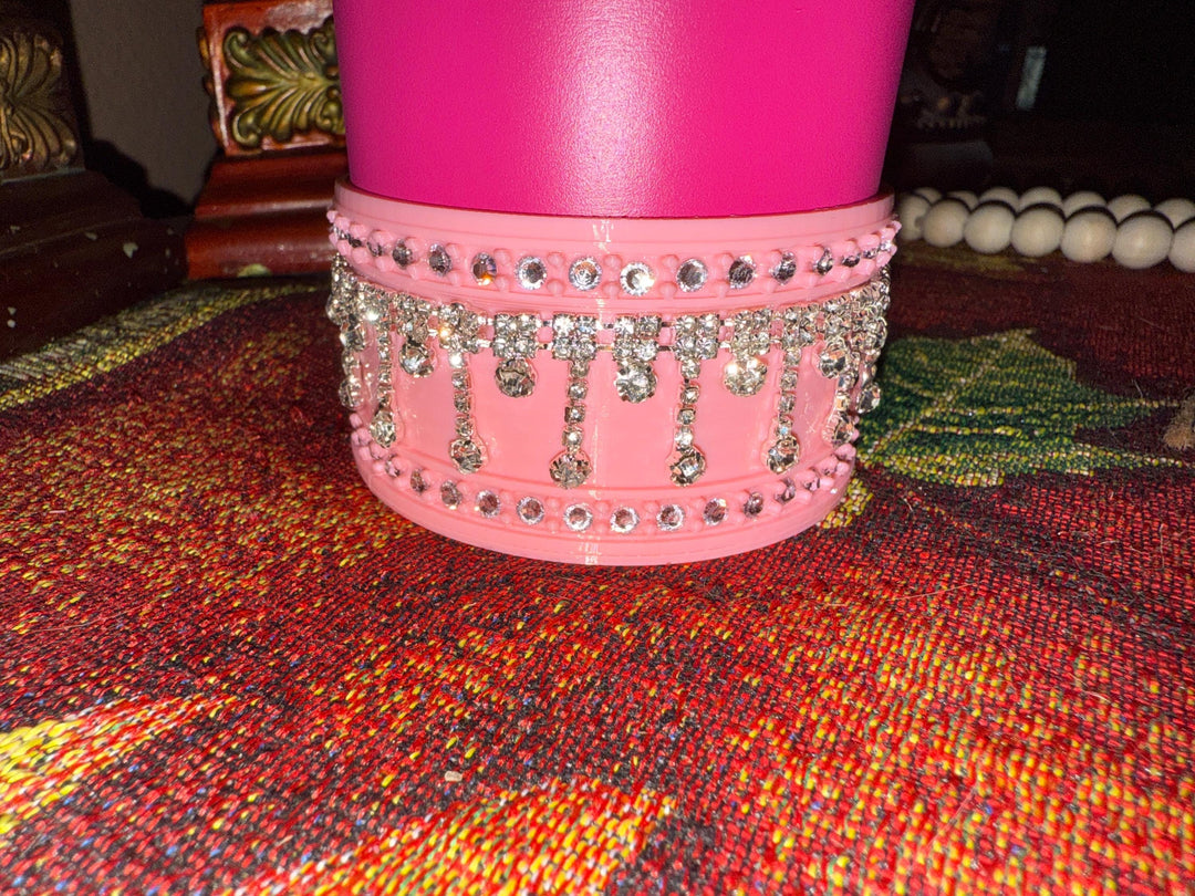 Pink and Silver Rhinestone Royal Princess Accessory Collection for Stanley tumblers, Royal Halo Lid Bling