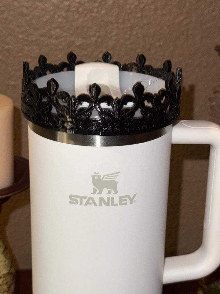 Beautiful Black Crown Lid Halo Bangle Band for Stanley tumblers, Tumbler Sleeves