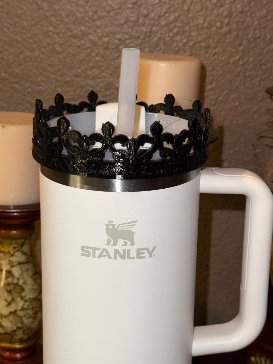 Beautiful Black Crown Lid Halo Bangle Band for Stanley tumblers, Tumbler Sleeves