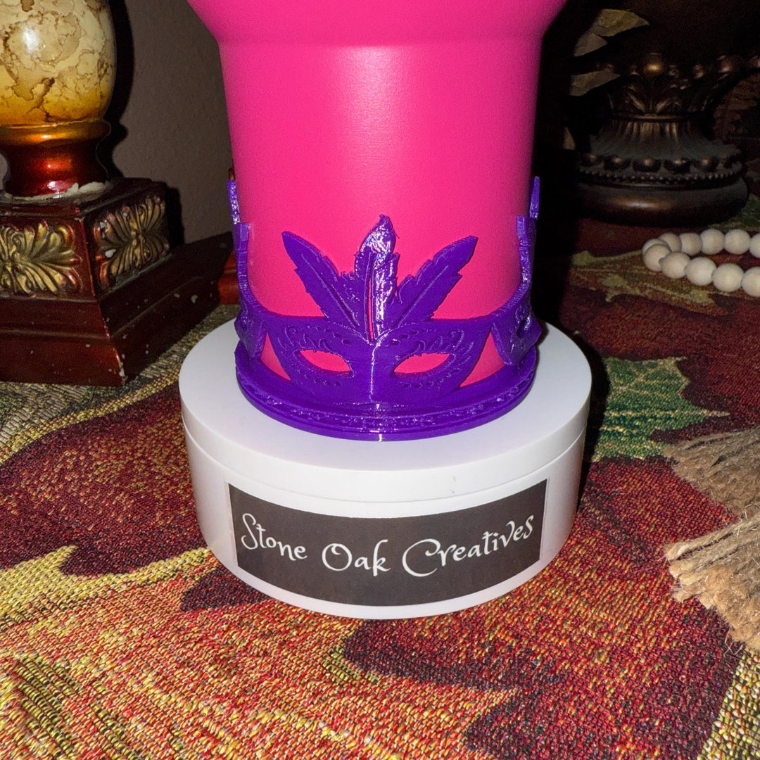 Mardi Gras Mask Tumbler Boot, Protective Sleeve, for Stanly and other tumbler brands