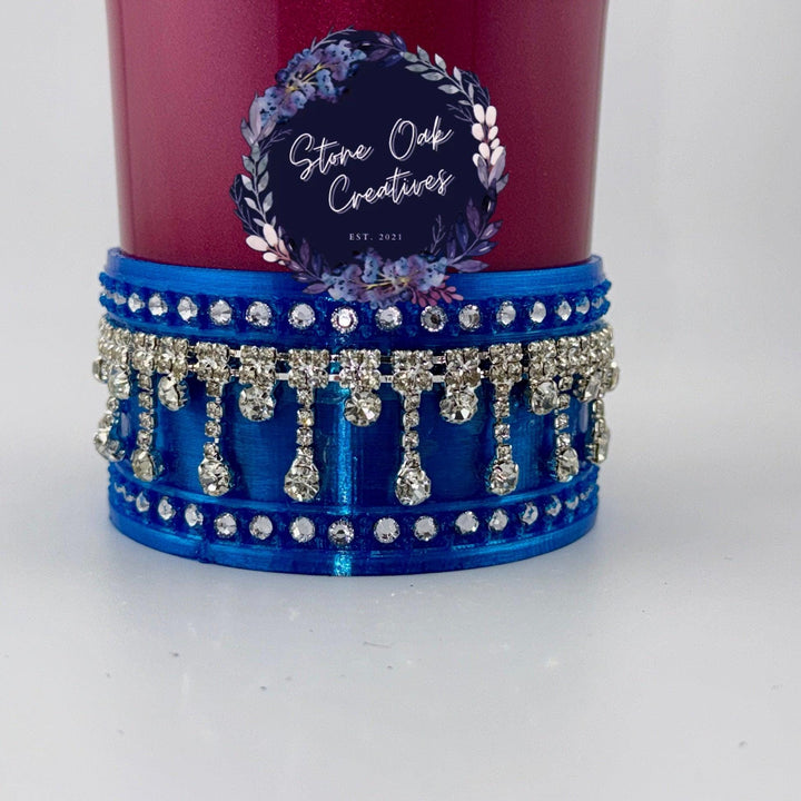 PRE-ORDER Cobalt Blue Silver Rhinestone Royal Princess Accessory Collection, fits your Berry Truffle Stanley Tumbler