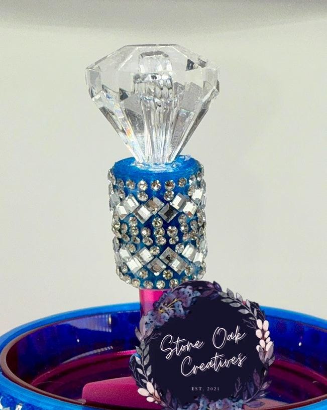 PRE-ORDER Cobalt Blue Silver Rhinestone Royal Princess Accessory Collection, fits your Berry Truffle Stanley Tumbler