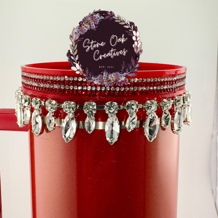 Red Silver Rhinestone Royal Princess Accessory Collection for Stanley tumblers, Princess Crown Topper, Royal Halo Lid BEST SELLER